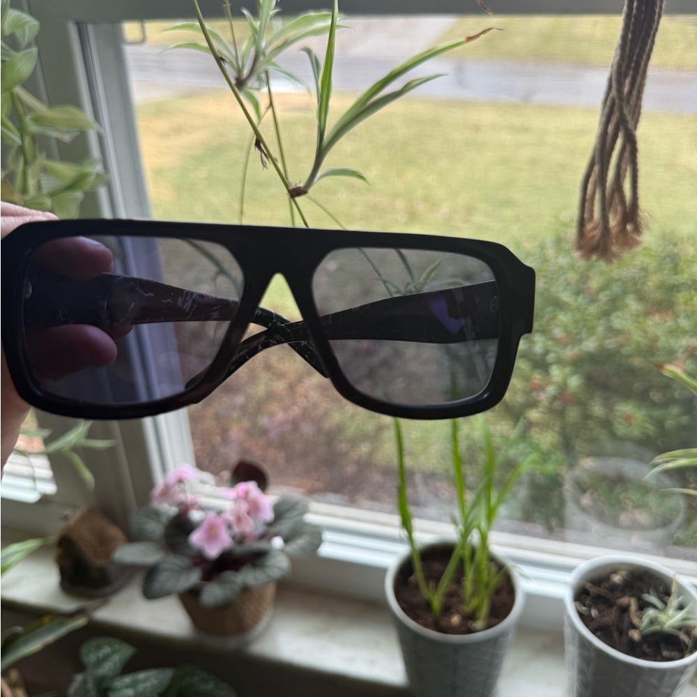 Prada Black Rectangular Sunglasses - image 1